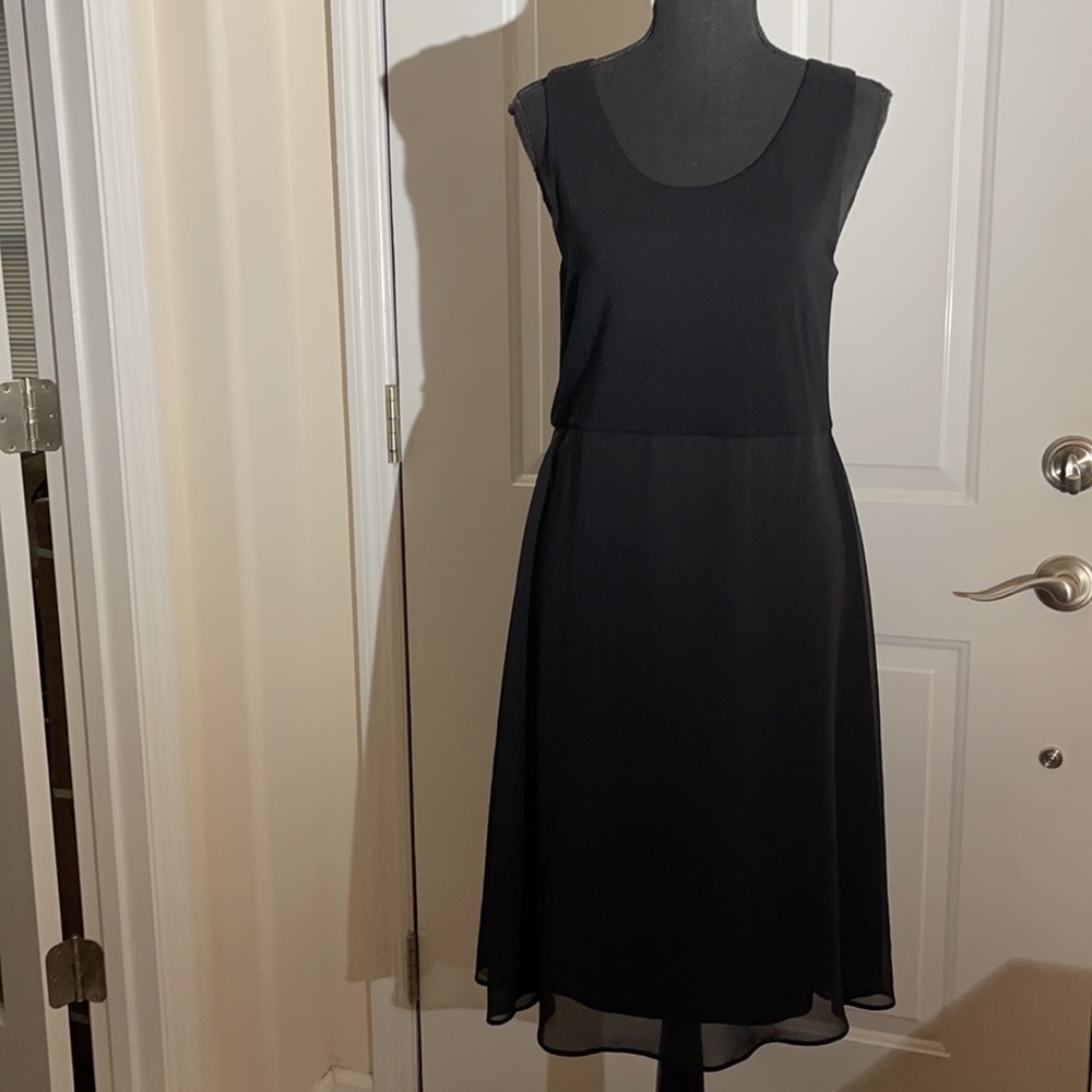 Vince Camuto Black Scoop Neck Sleeveless Viscose Dress - M